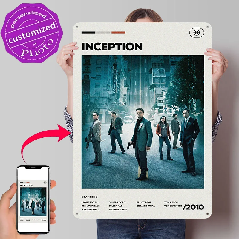 Inception Movie Metal Poster Perfect Gift for Fans Lovers Customized Wall Art Metal Sign for Decoration Room Wand Deko Bedroom