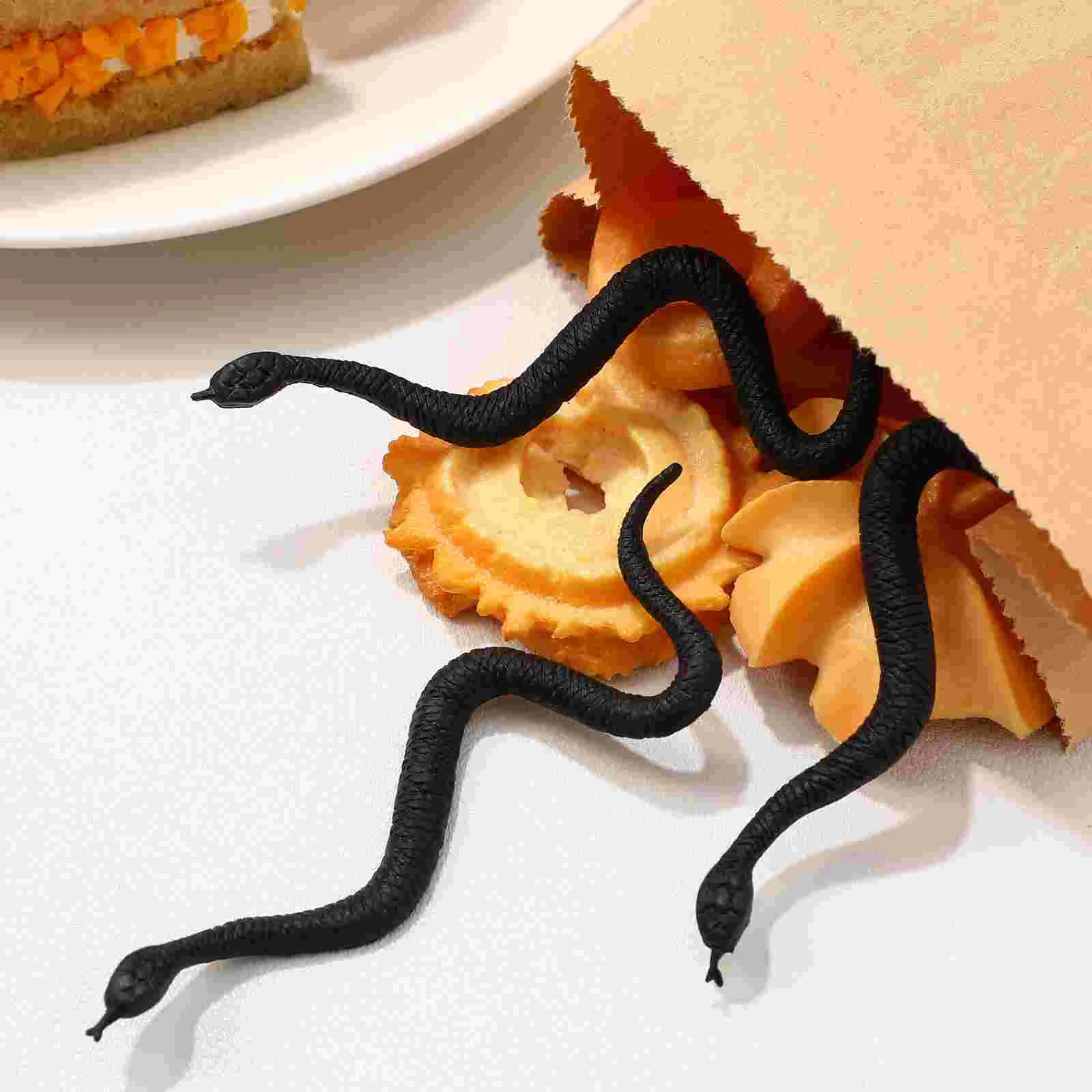 100 Pcs Simulation Snake Model Toys Fake Gift Compact Tricky Plastic Photo Props Halloween Lightweight