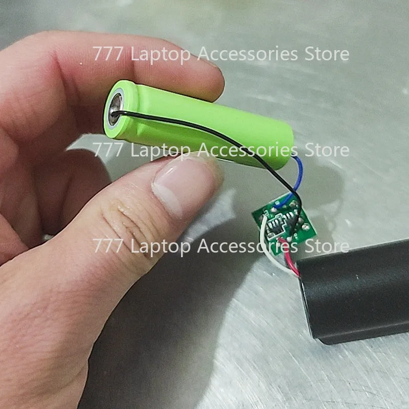 10pcs  Flat Top 14500 Rechargeable Li-ion Battery Green Shell With Cable for Mosquito Racket Shaver Replacement Part
