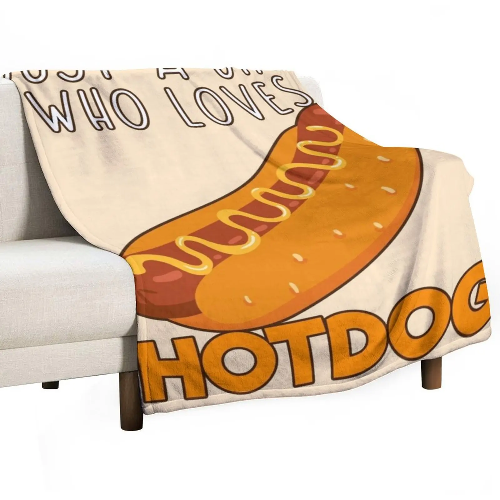 

Just A Girl Who Loves Hotdog. Throw Blanket Thins For Decorative Sofa halloween Soft Plush Plaid Blankets