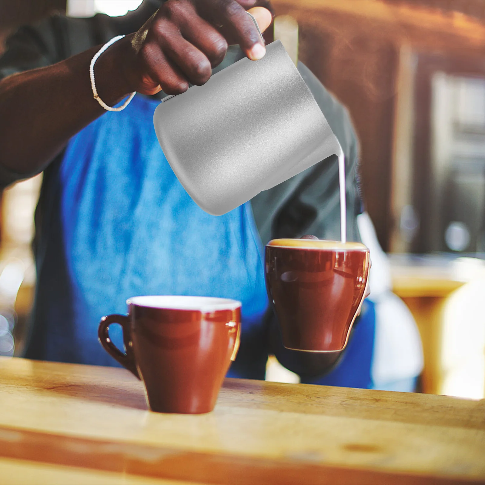 

Milk Frothing Pitcher Stainless Steel Professional Coffee Frother Cup for Espresso Steaming Pitcher Kitchen Utensil