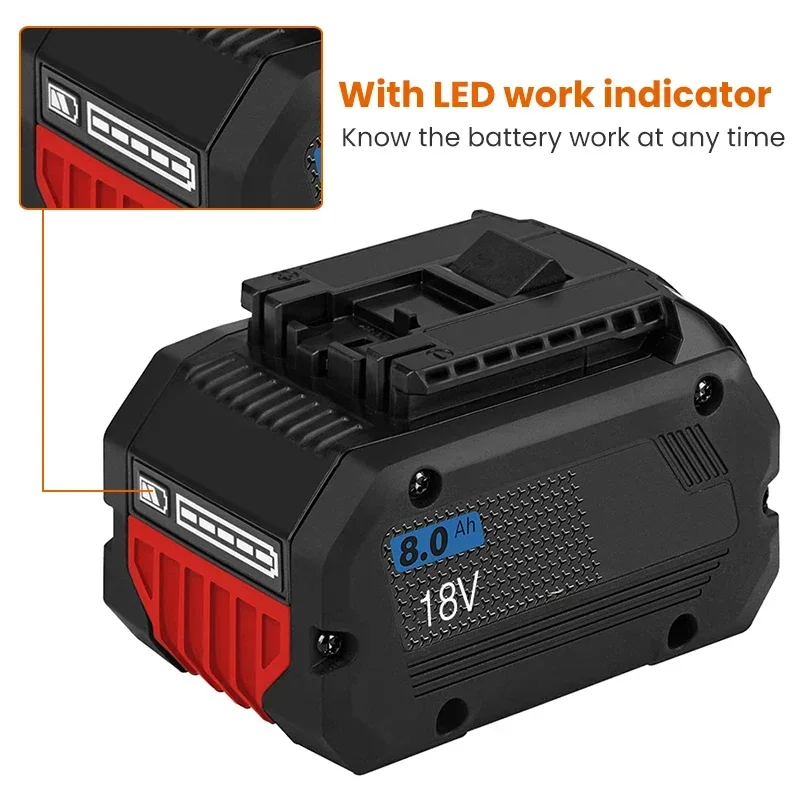 BAT609 BAT618G BAT620 BAT622 18V 8,0Ah Náhradní lithiová dobíjecí baterie pro Bosch Procore GSR18V-LI s 21700 články - náhled 2
