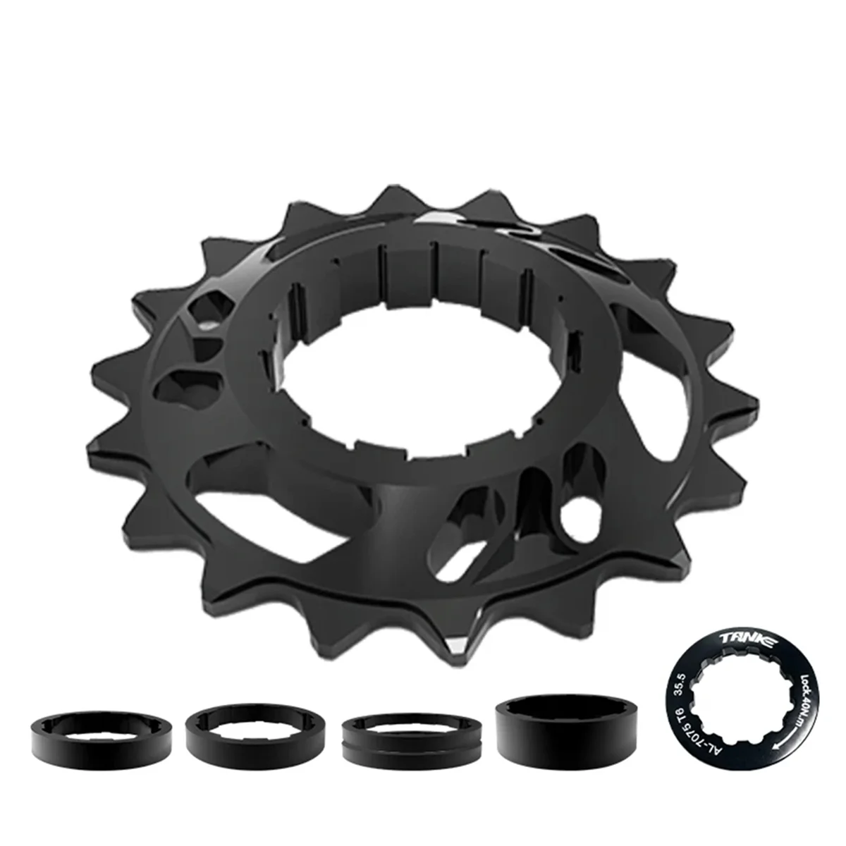 TANKE Single Speed Flywheel Conversion Kit 18T Cassette Cog Road Bike Sprocket for Freewheel Chain Black