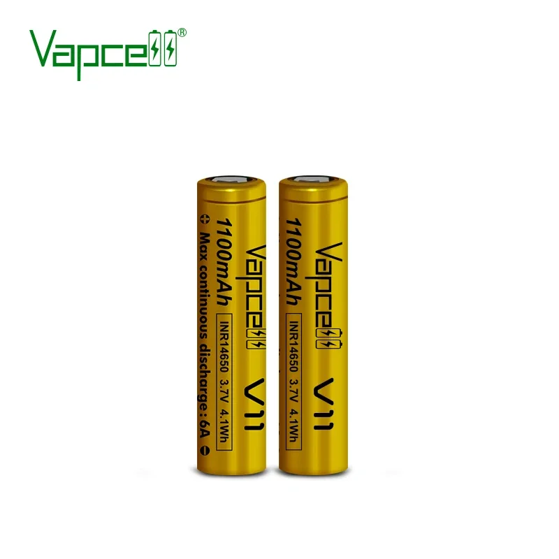 1-10 قطعة بطارية Vapcell V11 14650 الأصلية سعة 1100 مللي أمبير في الساعة 6A 3.7 فولت بطارية ليثيوم مسطحة بطارية ليثيوم قابلة للشحن خلية ليثيوم أيون