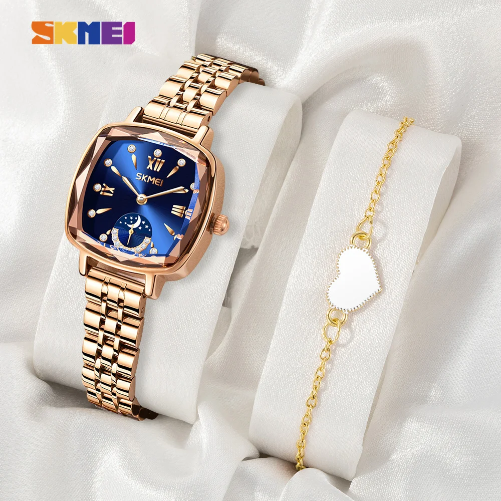 

SKMEI Fashion Elegance Watches Ladies Luxury Wristwatches Waterproof Quartz Watch and Bracelet Romantic Style Relogio Feminino