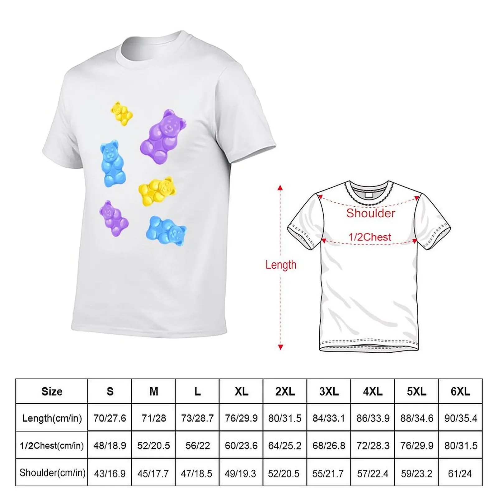 cute and yummy gummy bears T-Shirt man t shirts graphic t shirts for man graphic vintage T-Shirt