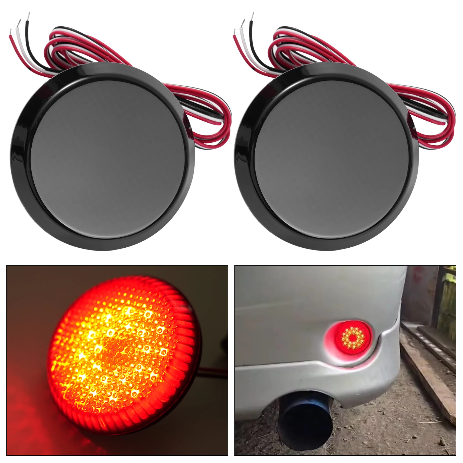 LED vermelho traseiro pára-choques refletor luzes, Car Tail Lâmpadas, Brake Stop Light, Nissan Qashqai X-Trail T31, Toyota Corolla, Sienna, 2 pcs