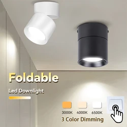 LED typu Downlight 3-kolorowa zmiana wystroju domu reflektor do wnętrz lampy sufitowe oprawy pokojowe do sypialni błyszczące światła Led Spot