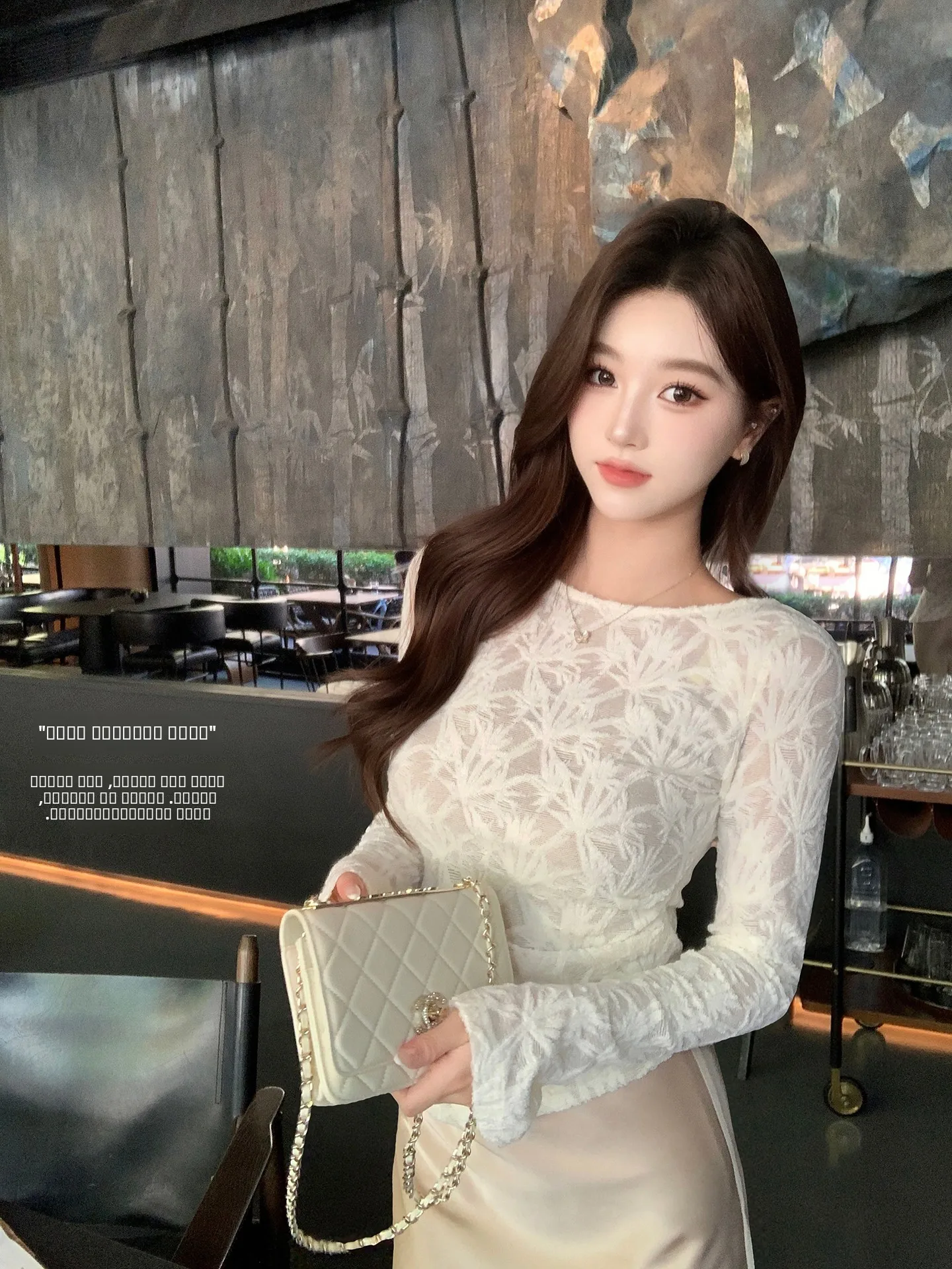 

Ele Purple Asymmetrical Lace irt Women's Faion Korean Sle Long Sve Knitted Top Unique Personali Lin Guan Guan