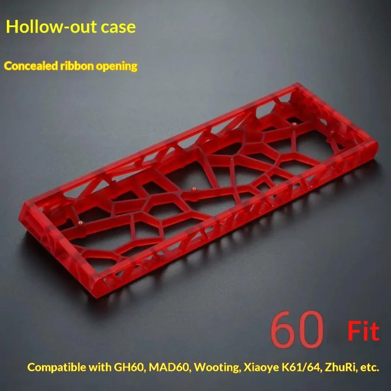 

Новый корпус для клавиатуры WW60 Hollow (GH60) с прозрачной крышкой Red Fog для механических клавиатур MADCATZ Mad60/Win60 Wooting60, подарки для ПК