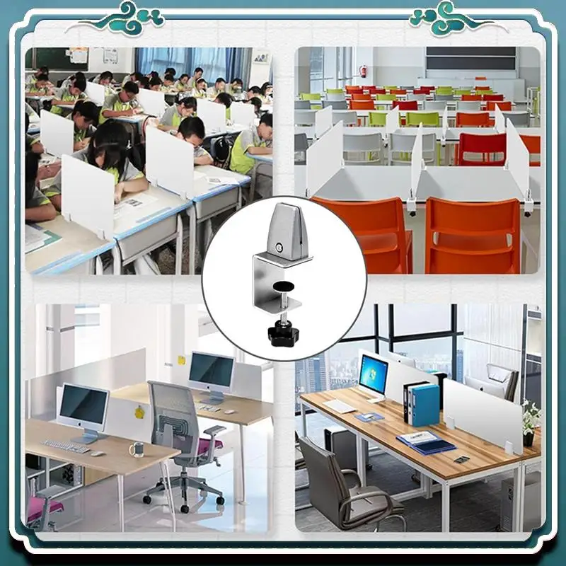 مشبك حماية سهل الاستخدام للوحات بسمك 0.32 سم إلى 2.54 سم، مشبك مقسم لسطح المكتب قابل للتعديل، مشبك مقسم لسطح المكتب من الألومنيوم