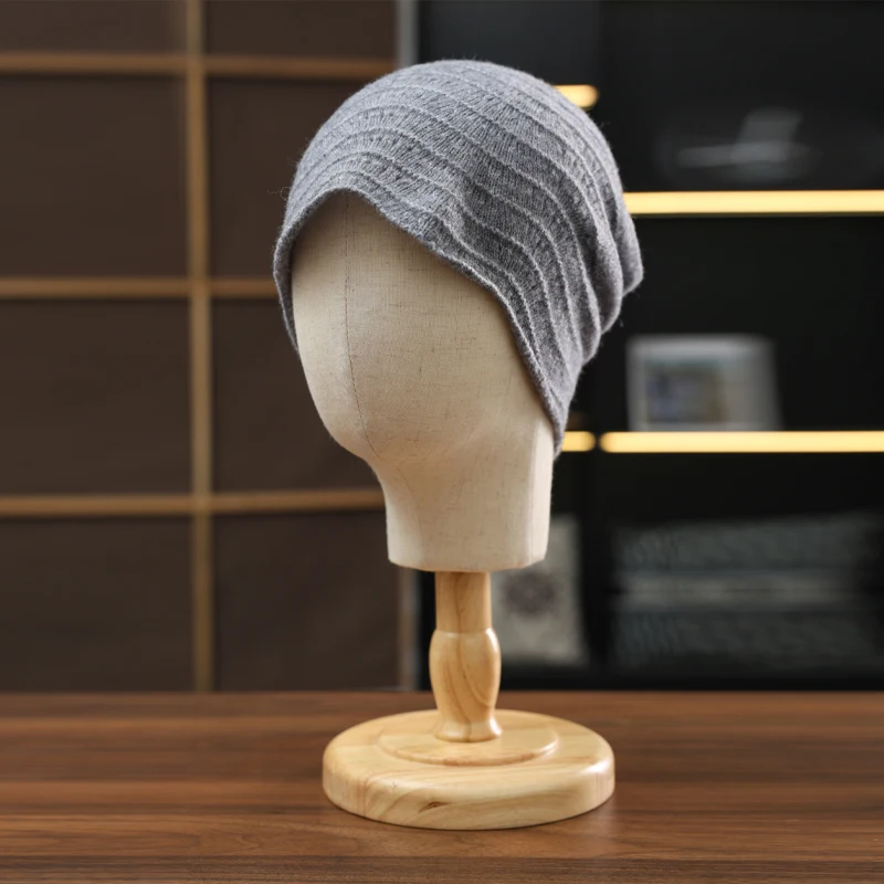 

ZOCEPT 100% Wool Women'S Solid Color Hollowed-Out Wavy EdgeWoolen Knitted Hats Winter Warm Ski Hat Ear-Protecting Hats