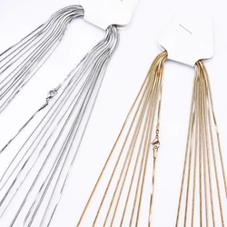 1/5/10pcs/Lot Stainless Steel Square Snake Chain Necklace For Women Men Jewelry Simple Fashion 45/50/60/70cm Long Necklaces Gift