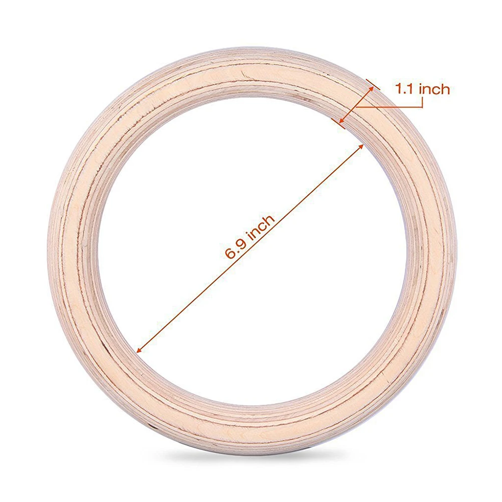 

A Pair of Gymnastic Rings Rings with Adjustable Straps for Full Body Strength and Bodyweight Training Cross-Training Wo