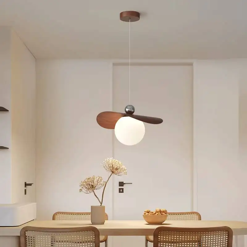 Displaceable Dining Room Led Lights Cream Style Dining Table Minimalist Creative Swing Arm Walnut Color Flying Saucer Chandelier