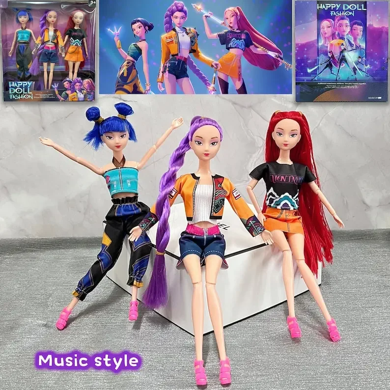مجموعة شخصيات الحركة Kpop Demon Hunters، Huntirx Girl-Rumi، Mira، Zoey، 3DHuntrix Figurines، تمثال قابل للجمع كهدية عيد ميلاد للأطفال