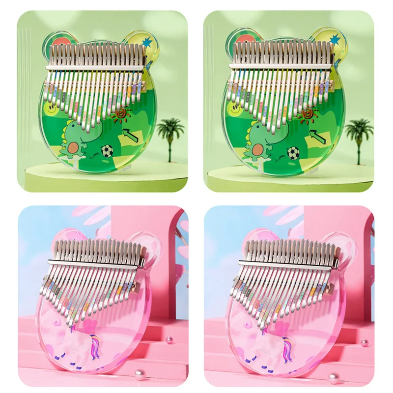 HLURU 17 21 Key Kalimba Thumb Piano Acrylic Kalimba 17 21 Key Finger Piano Beginner Musical Instrument Christmas Gifts