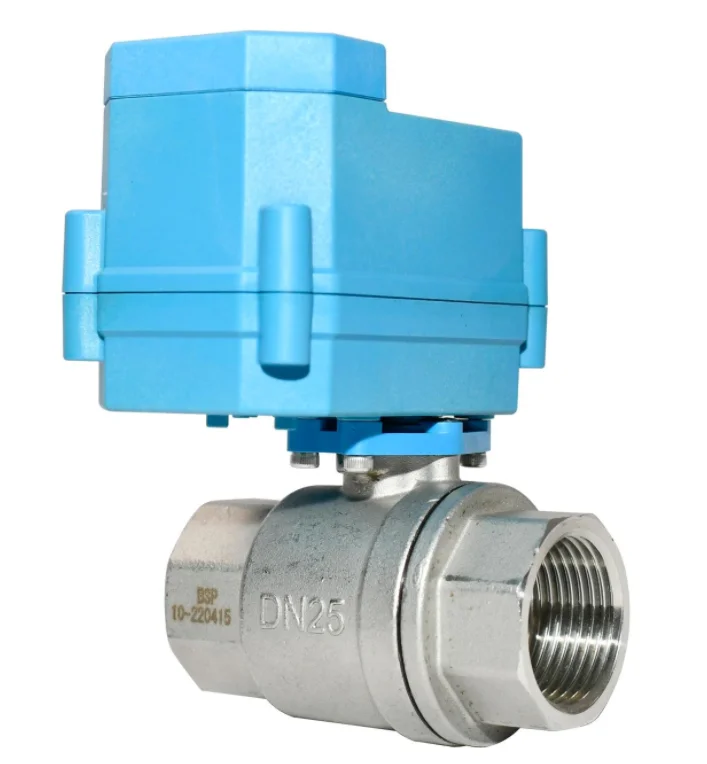 2 Way 1'' Stainless Steel304 E20 Lorawan control motorized ball valve EU868 / US915 / AU915