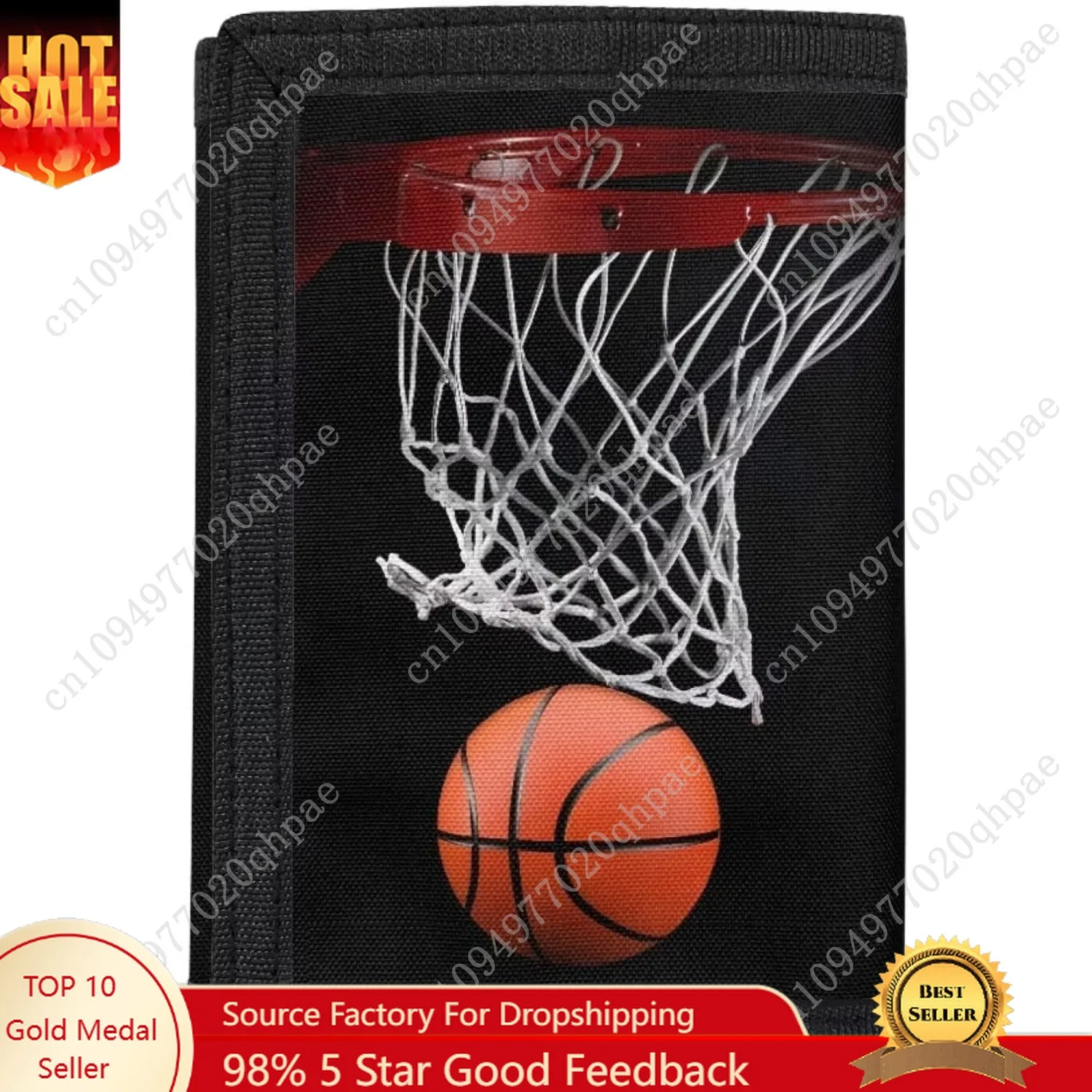 

Rnyleeg Basketball Trifold Wallet for Kids, Front Pocket Wallet with Magic Sticker,Unisex Toddler Wallet,Birthday Gifts Wallet,S
