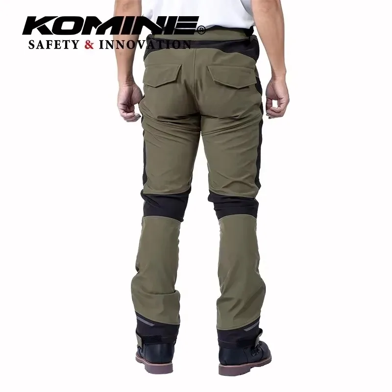 KOMINE PK-931 Autumn/Winter Men's Motorcycle Pants High Stretch Casual Rider Pants Light Fleece Windproof Riding Pants