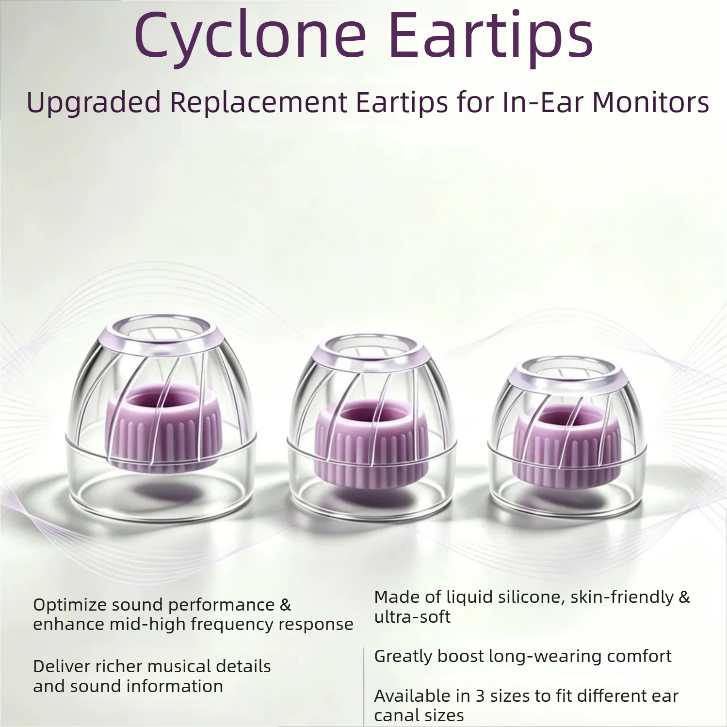 JUMPER EAR Cyclone Liquid Silicone Ear Tips High Transparent Noise Isolation Eartips S/M/L 1/3 Pairs Fit 4-6mm IEM Nozzle