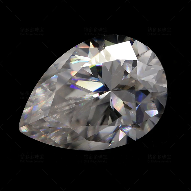 Pear Cut Moissanite  7*10mm EF Color VVS1 Manual Cutting Gemstones Jewelry Makin Pass Diamond Test With GRA Certificate