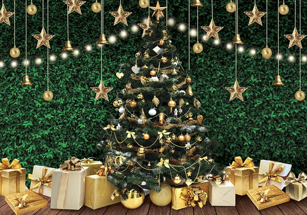 Christmas Tree Lights Sequin Gift backdrops High quality computer print party supplies Photography Studio Backgrounds