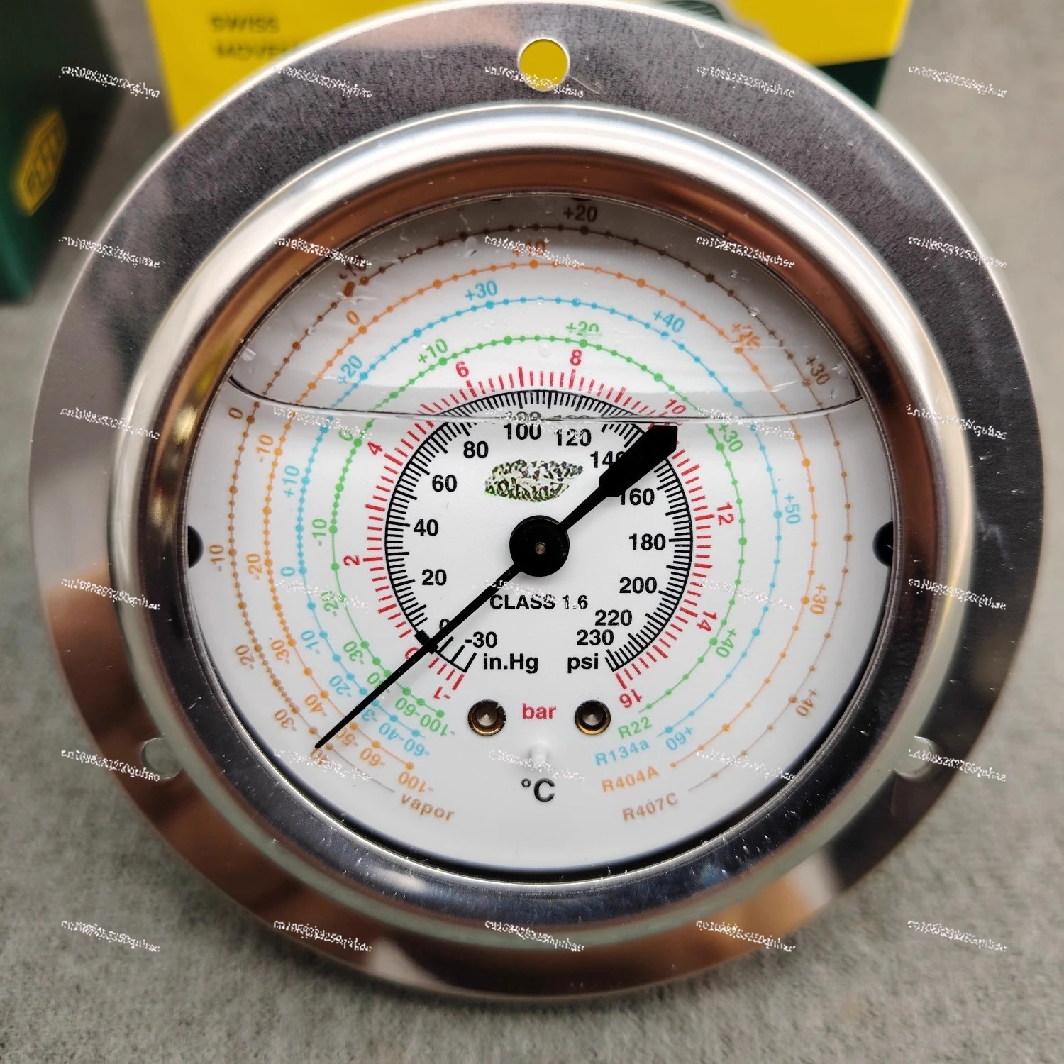 1PCS REFCO Axial / radial pressure gauge R22/R134a high and low pressure gauge for refrigeration and air conditioning