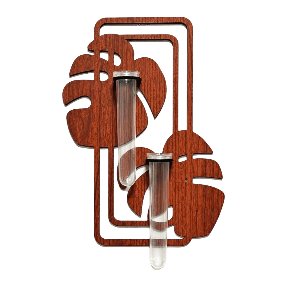 Wooden Hydroponic Planter Shelf Home Ornaments Retro Wall Mounted Planter Hollow Out Geometric Planter Holder Home Decor