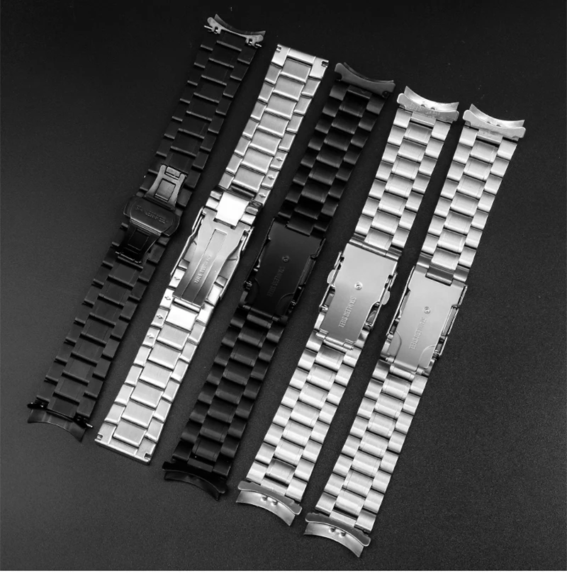 Ремешок для часов из нержавеющей стали для Casio, женский ремешок для часов ручной работы MDV 107 MDV-106/303D Φ MTP1375 Swordfish, мужской изогнутый ремешок для часов 22 мм