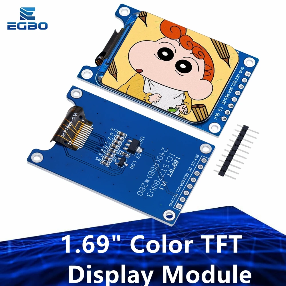 1.69 Inch 1.69 "Kleur Tft Display Module Hd Ips Lcd Led Scherm 240X280 Spi Interface St7789 Controller Voor Arduino