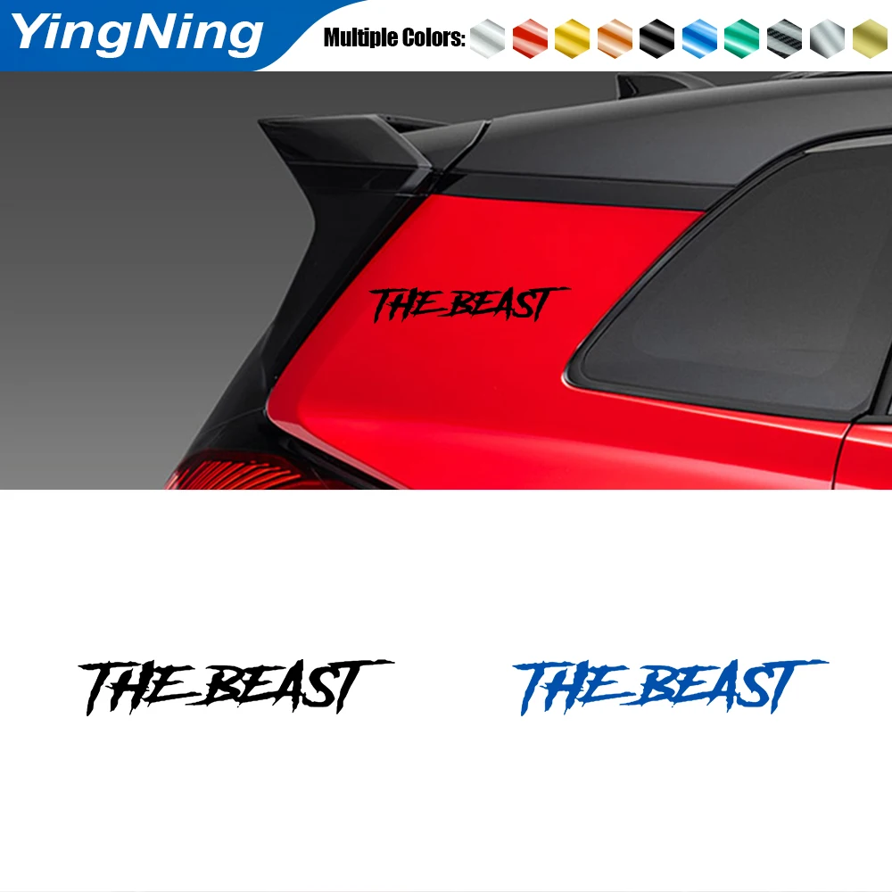 

Auto Reflective Rear Window Sticker Creative Fashion The Beast Letter Car Decal Sticker For Auto Bumper Warning Sign Accessories