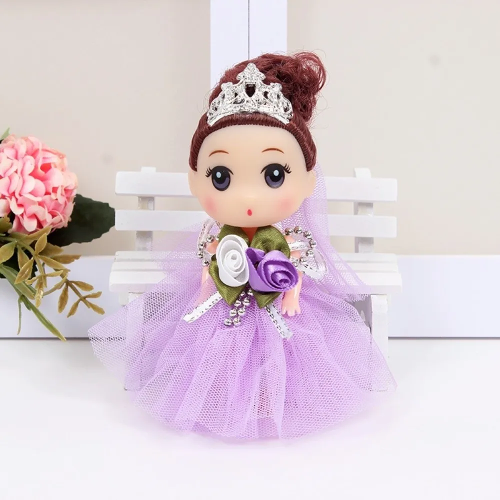 Cute 12 Cm Big Eyes Princess Birthday Gift Wedding Dress Mini Girl Korean Makeup Look Princess Doll Keychain Girls