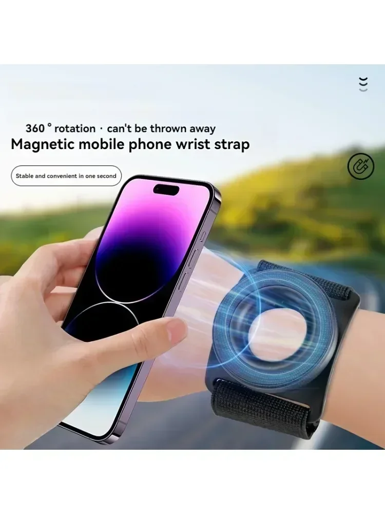 AliExpress Dushoo Universal Magnetic Wristband Phone Holder For Magsafe iPhone 15 14 13 12 Pro Max Plus Armband Stand For Cycling Live VLOG