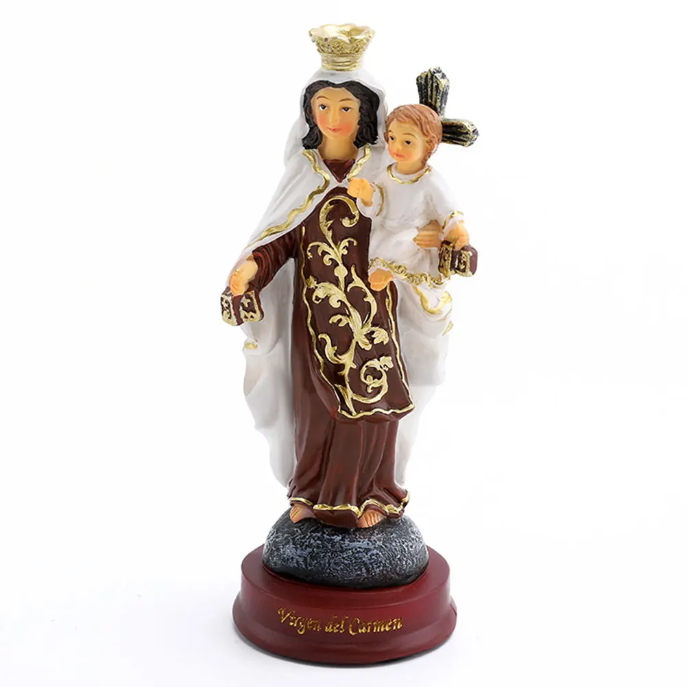 

Resin Virgin Mary Statue Beautiful Realistic Figure Home Office Decoration Religious Gift naments Church Adornment