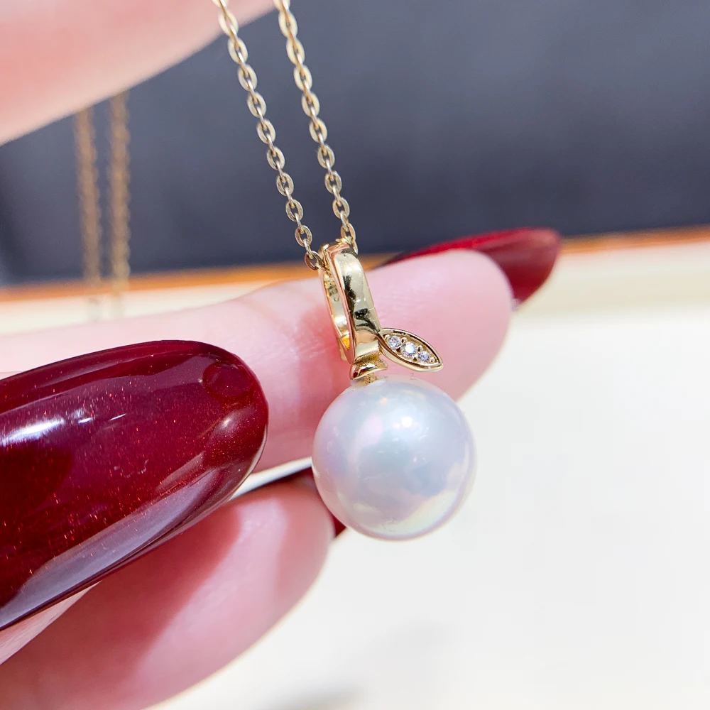 

5pcs DIY Pearl Accessories 925 Silver Pendant Empty Holder, Fashionable Gold Silver Necklace Pendant, with 10-12mm Round Bar