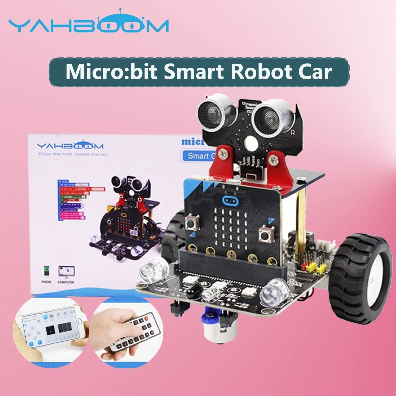

Yahboom Microbit Smart Robot Car DIY Electronic Kit Microbit V2 board Programming STEM Education Kids Learning Coding