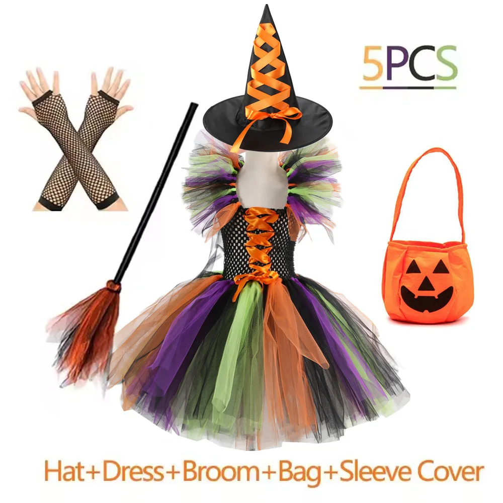 الساحرة توتو الاطفال هالوين زي تمويه تأثيري كرنفال حفلة عيد الميلاد طفل الفتيات فستان الأميرة فستان حفلات