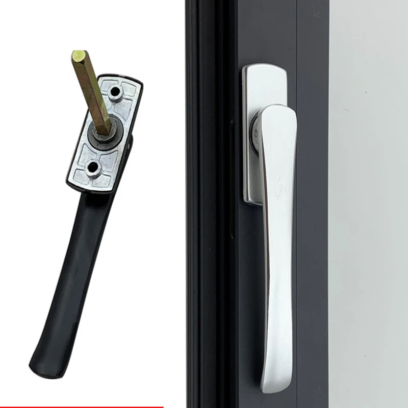 Thermal Break Aluminum Ultra Thin Window Handle Square Shaft Sword Shape Flat Handle Casement Window Screen Integrated Pull