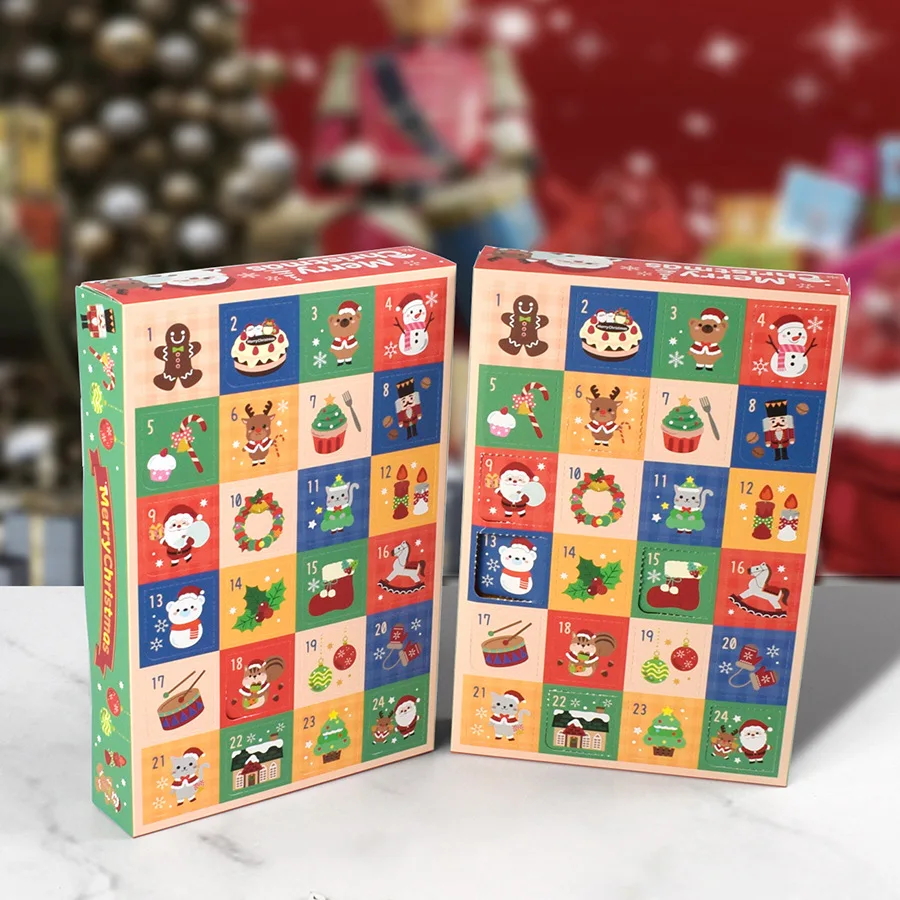 Customized queryManufacture Wholesale Custom Printed Christmas Mystery Box Empty Advent Calendar Boxes