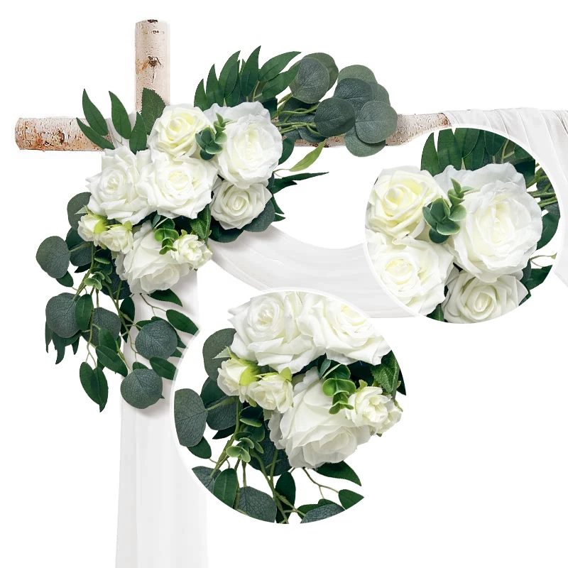 زهرة اصطناعية الزفاف قوس الباب الثلاجة الديكور حفل زفاف عيد الميلاد باب ديكور زينة الزفاف علامة ترحيب