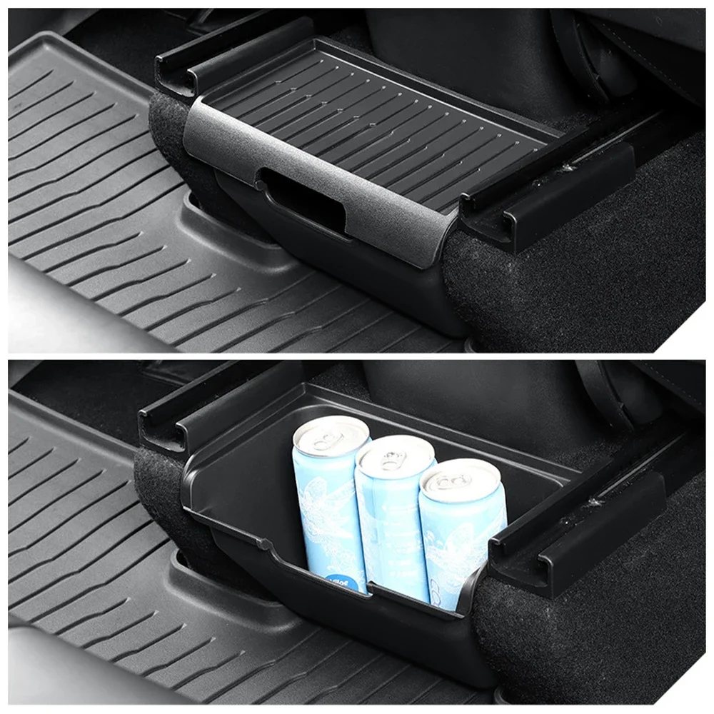 Organizer per Console centrale posteriore per Tesla Model Y TPE scatola portaoggetti per sedile posteriore con coperchio antiscivolo accessori per