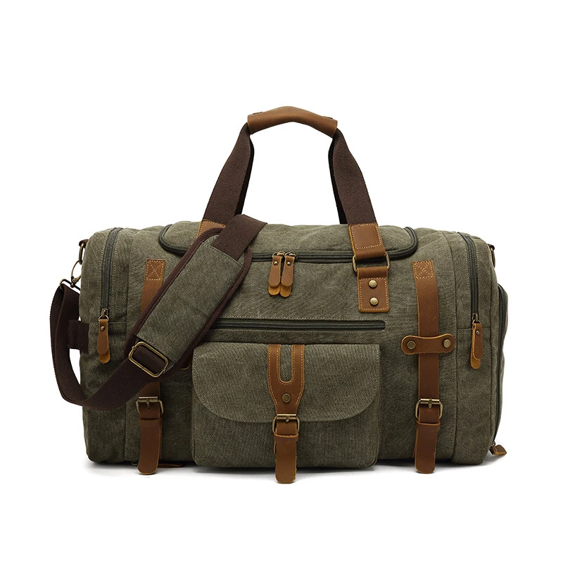 Casual canvas travel gym bag wet and dry luggage bag