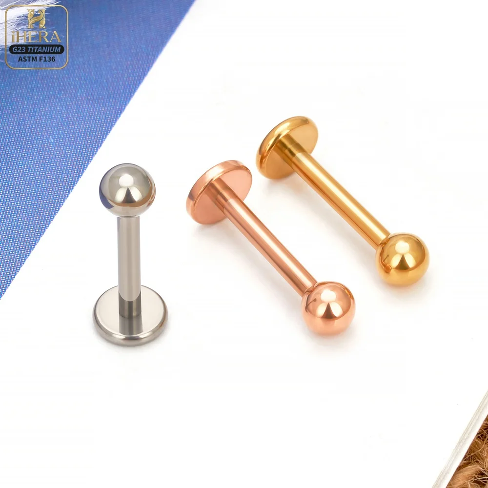 5/50 Stück G23 Titan Piercing Labret Lippenstecker 16G Innengewinde Ohrstecker Nasenstecker Tragus Knorpel Helix Daith Körperpiercing – Detail 12
