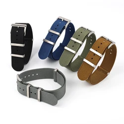 Ribbed Nylon Watch Strap 20mm 22mm New Nylon Watch Straps Watchband Accessories for Military Watch Band Bracelets