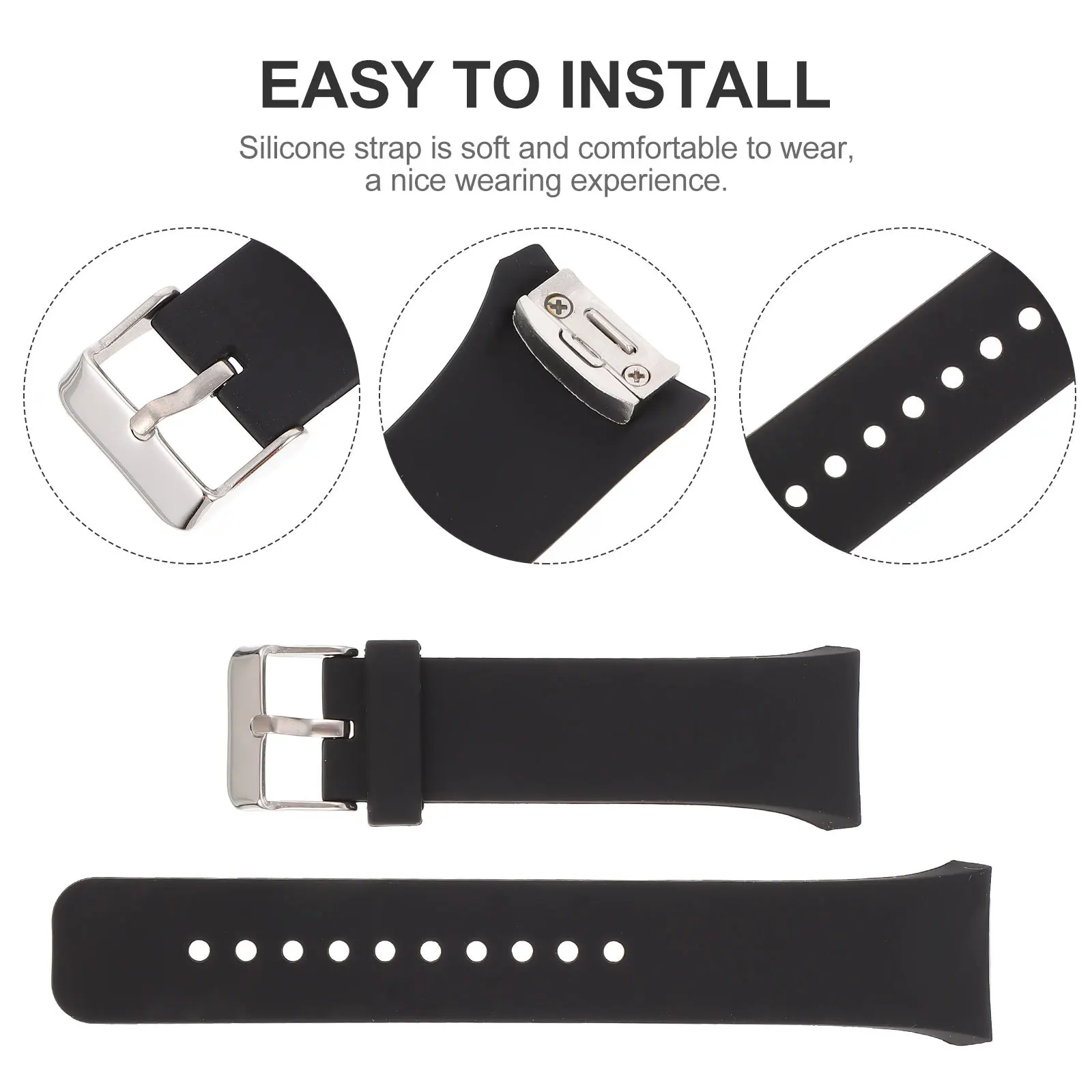 

Stylish Silicone Watch Strap for Compatible Models - Lightweight Comfortable Unisex Band for Travel Sports and Business
