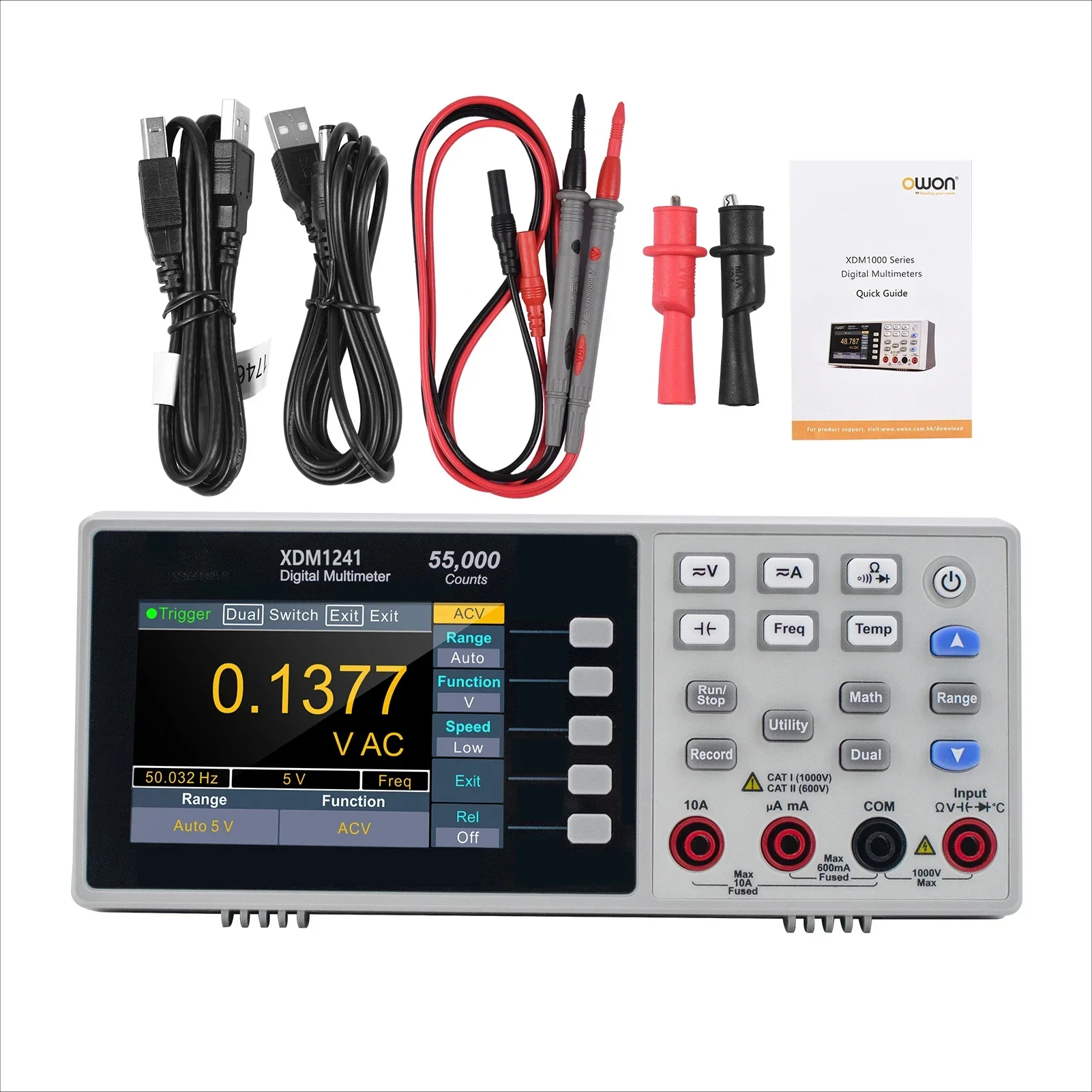 for  XDM1241 Mini Desktop Digital Multimeter Rechargeable 55,000 Counts High Accuracy True RMS Universal Meter with 3.5-inch TFT