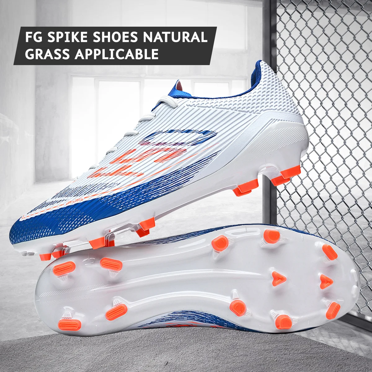 Cost-effective AG FG Football Boots PU Blend Upper Long TPU Stud Anti-slip Durable Budget Grass Football Footwear