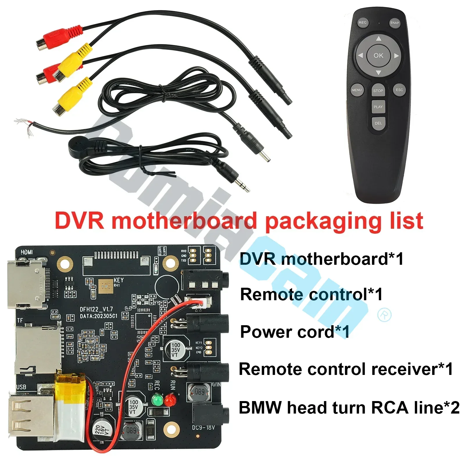 Mini 1CH DVR AHD HD Video Recorder DMA122 Motherboard AHD&TVI H.265 1080P Remote Control Mini DVR Support HDMI Output 1080P