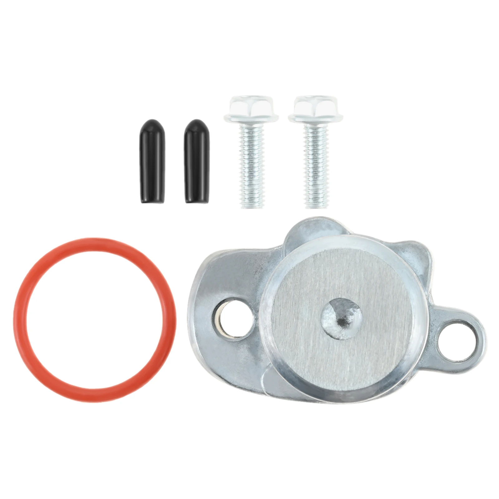 Motorcycle Oil Pump Plug Cover Set for Yamaha PW50 PW80 Y-Zinger 1981-2024 with Hi-Temp Silicone O-Ring Mounting Bolts Port Caps